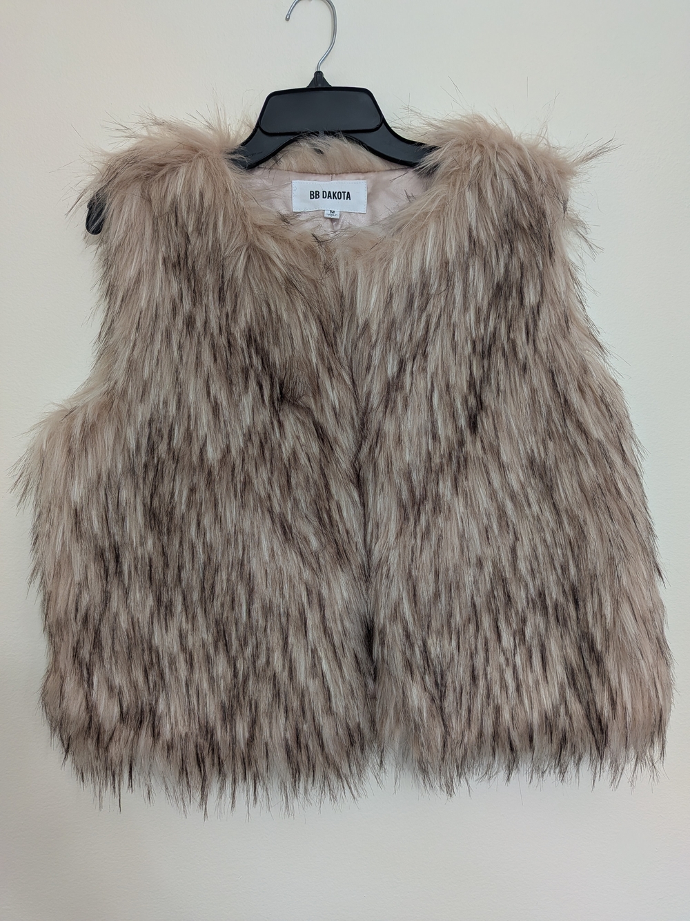 Stylish BB Dakota Girls' Faux Fur Vest in Taupe